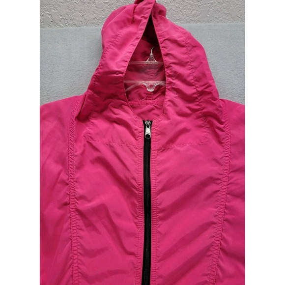 VINTAGE LL Bean Jacket Womens Large Pink Anorak Hooded Windbreaker Made In USA - Picture 4 of 14